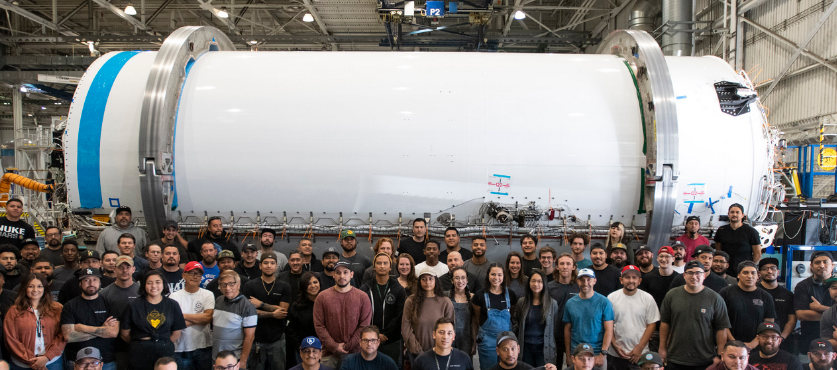 upper stage with people for scale